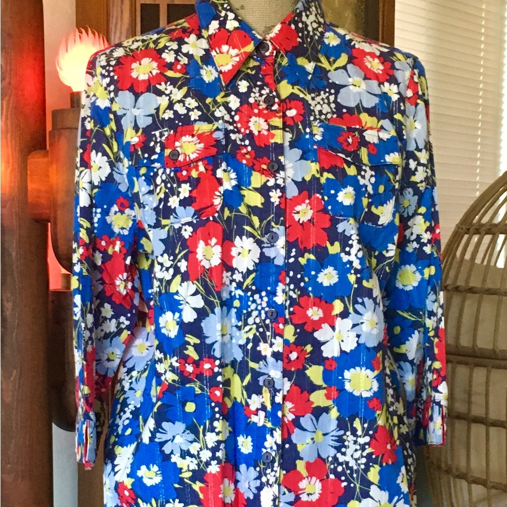 Floral Button-Up Shirt Alfred Dunner